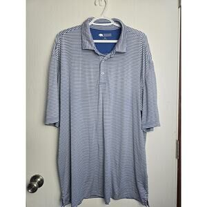 Onward Reserve Polo XXL Blue Striped Performance Stretch Short Sleeve Golf